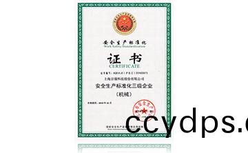 安(an)全(quan)生産標(biao)準化(hua)證(zheng)書(shu)